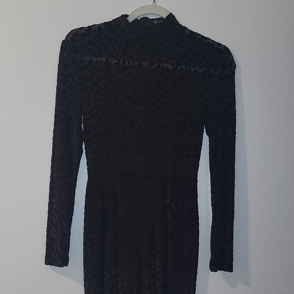 Black Mock Neck Jumpsuit with Bishop Sleeves